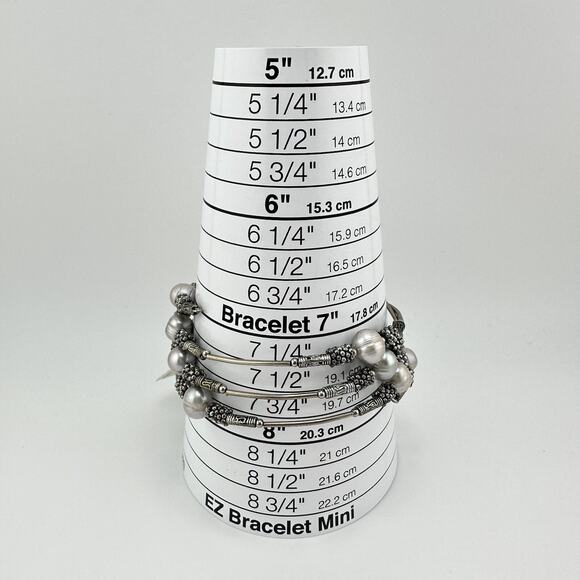 J. Michelle NWT Genuine Freshwater Pearl Silver Tone Adjustable Wrap Bracelet - Picture 5 of 5